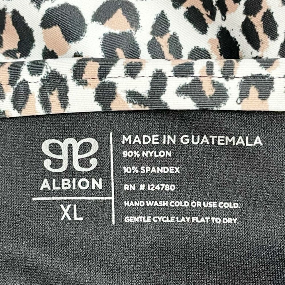 Albion Cheetah High-Waisted Swim Bottoms Size XL White Black Tan Animal Print - Picture 7 of 10